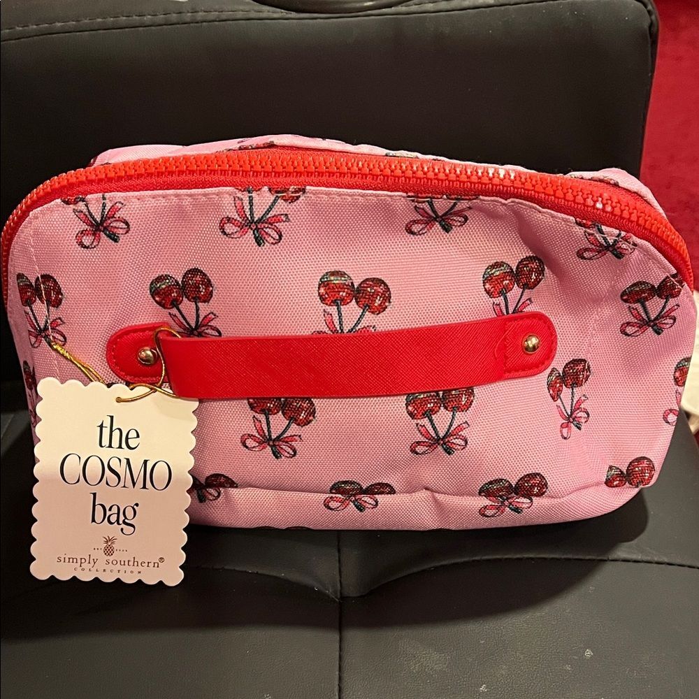 Simply Southern Pink and Red Cosmo Bag